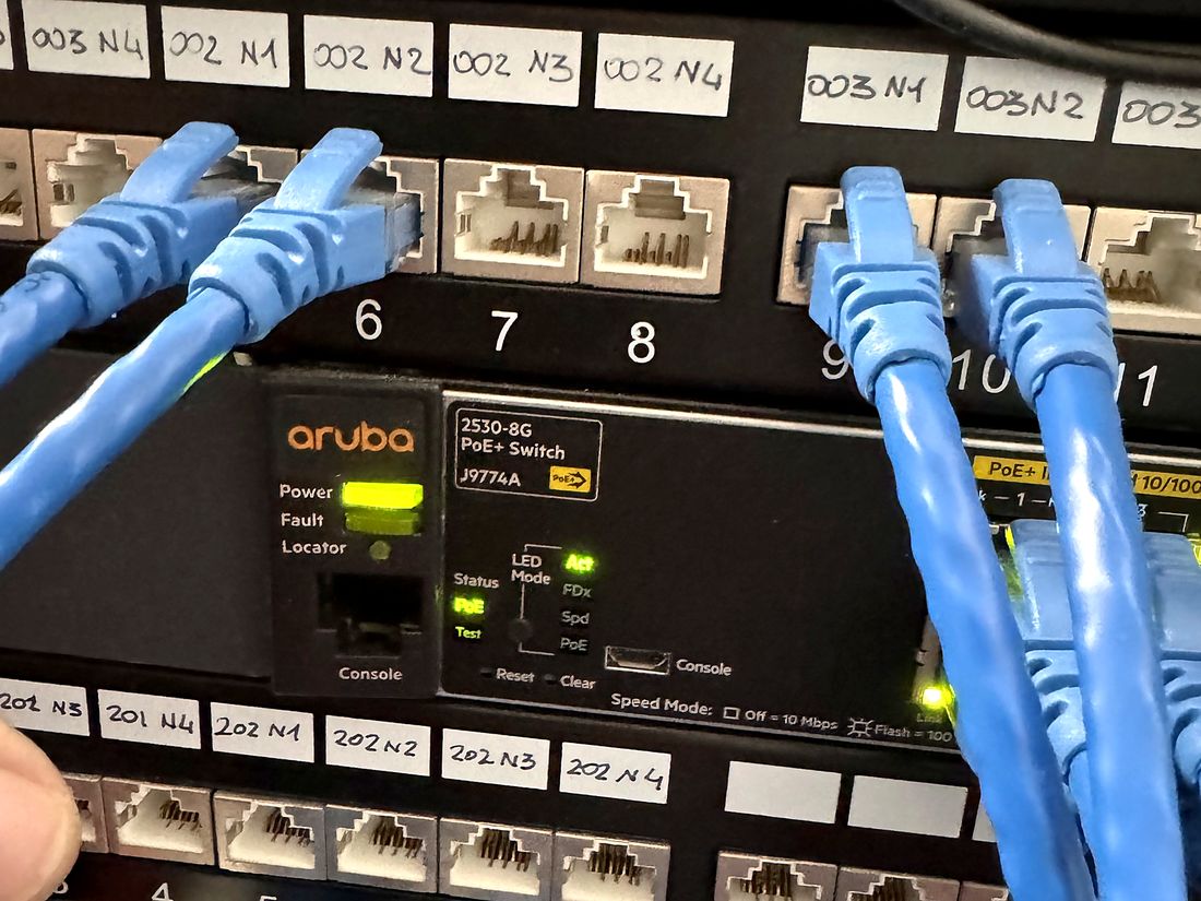 Network switch and patch panel